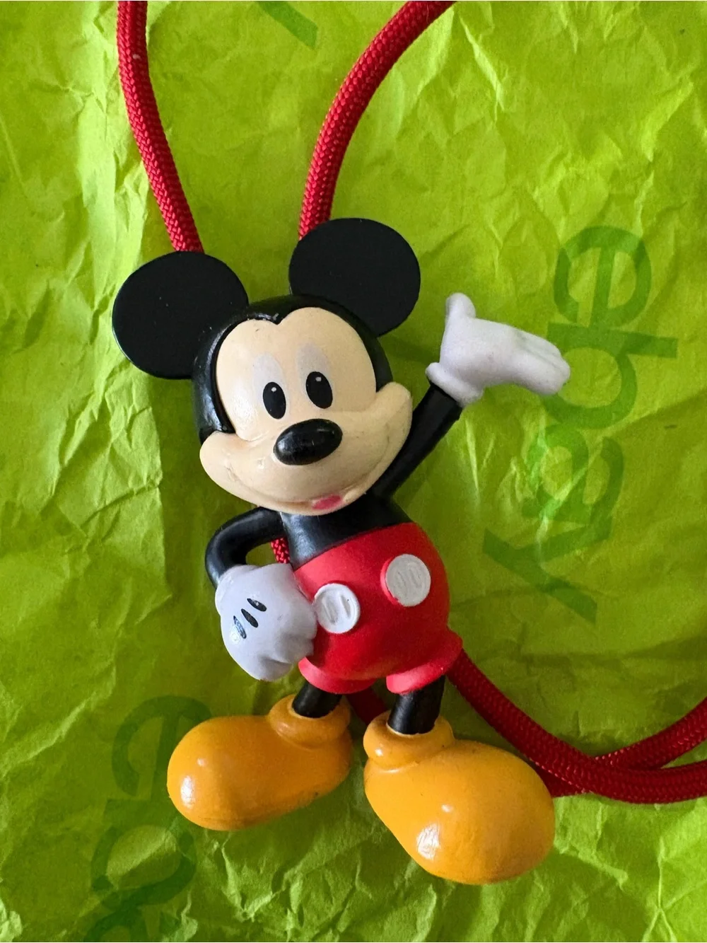 Classic Red Mickey Mouse Pendant Bolo Tie.